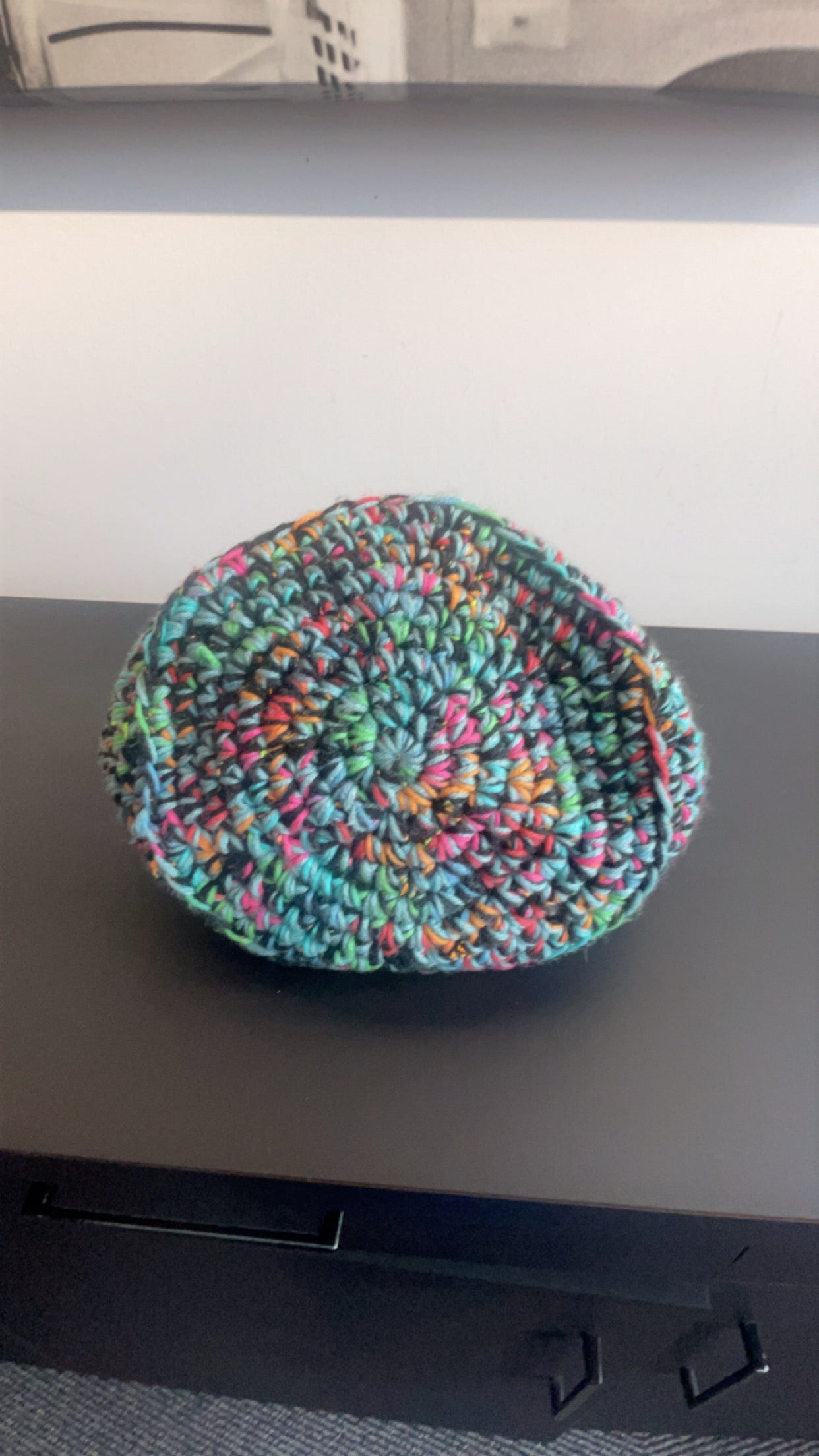 Neon Madness crochet basket